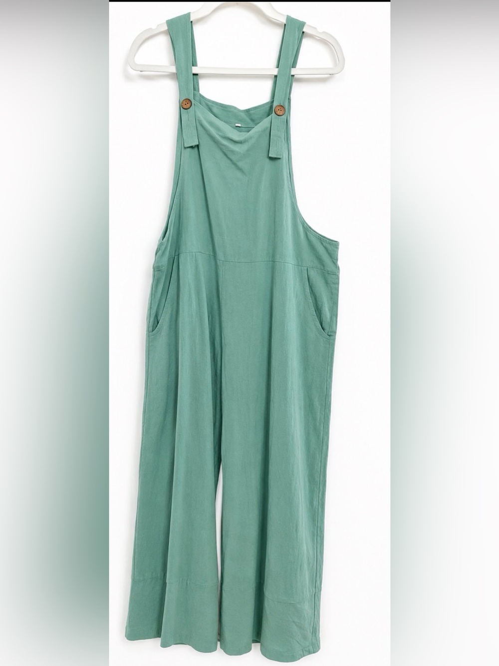 NWT Sage Green Wide Leg Jumpsuit Boho Coastal Grandma Resort Chic Medium